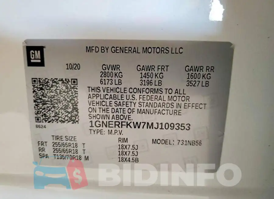 1GNERFKW7MJ109353 Photo# 13