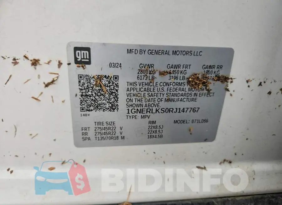 1GNERLKS0RJ147767 Photo# 14