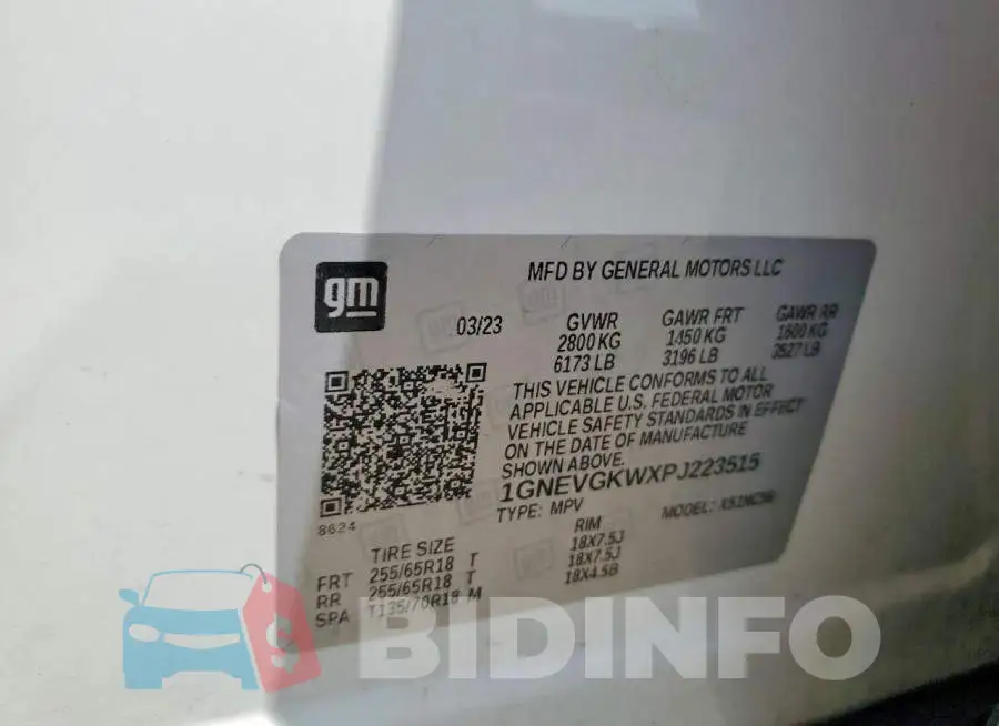 1GNEVGKWXPJ223515 Photo# 13