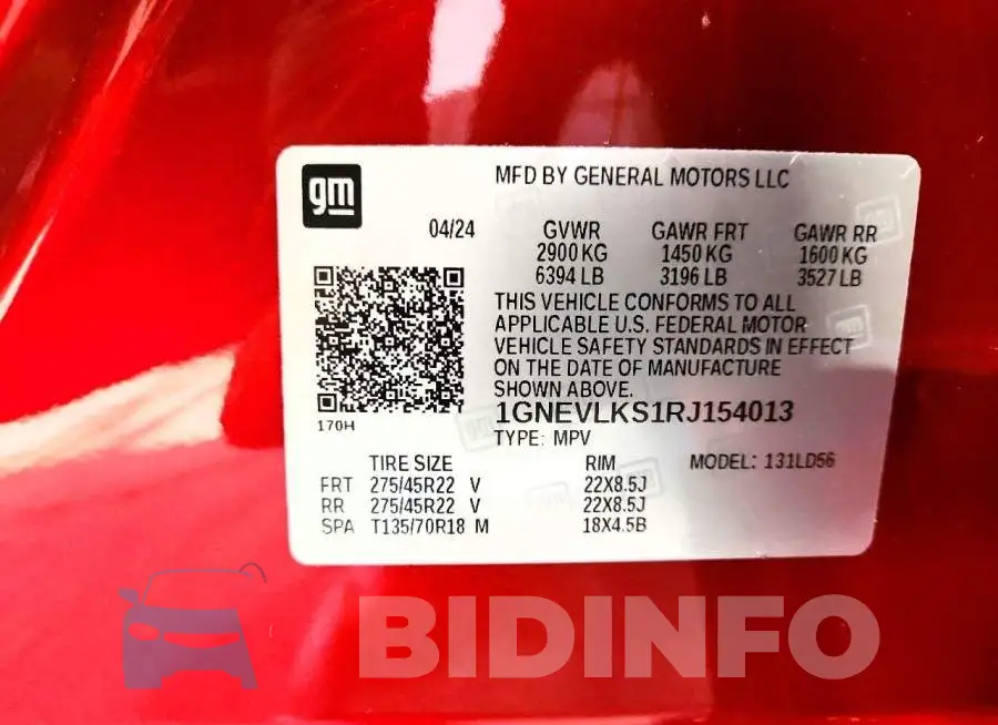 1GNEVLKS1RJ154013 Photo# 13