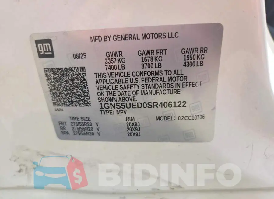 1GNS5UED0SR406122 Photo# 12