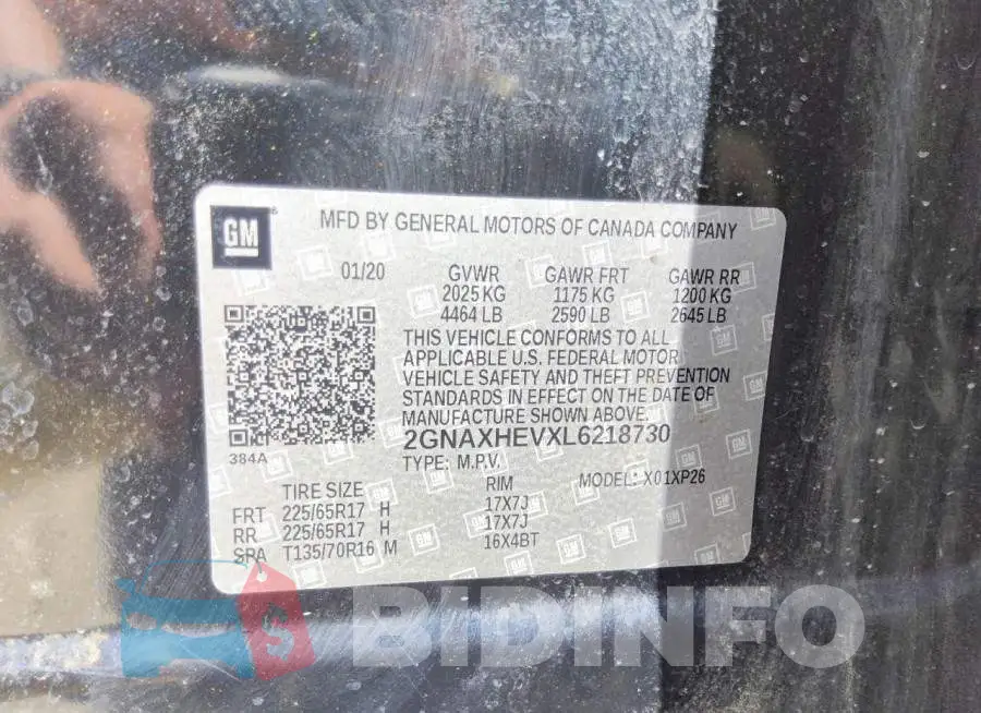2GNAXHEVXL6218730 Photo# 13