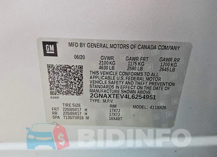 2GNAXTEV4L6254951 Photo# 12