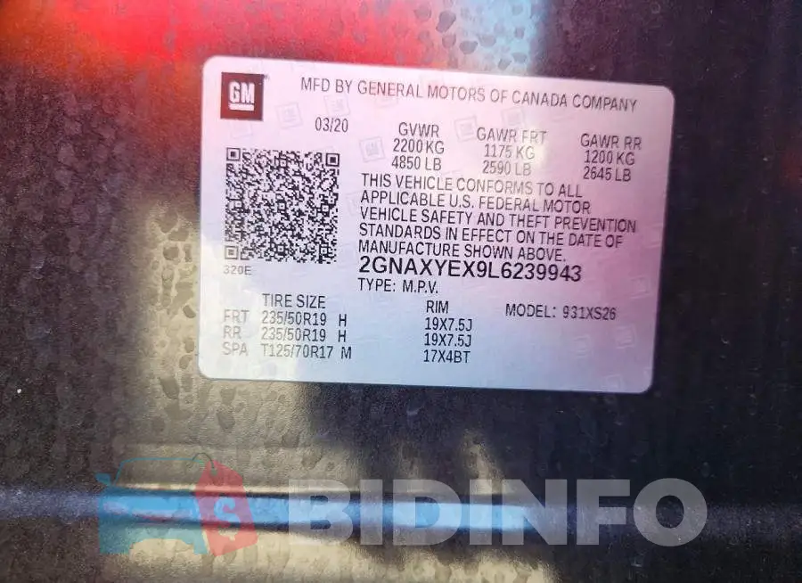 2GNAXYEX9L6239943 Photo# 13