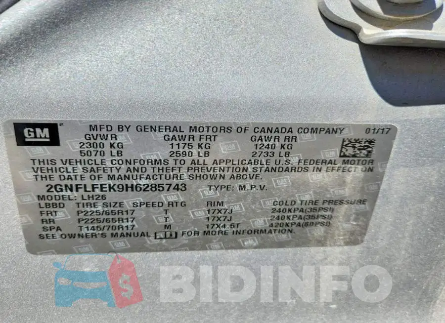 2GNFLFEK9H6285743 Photo# 13