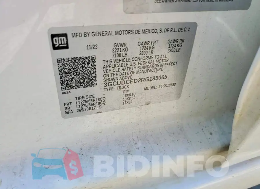 3GCUDCED2RG185065 Photo# 12