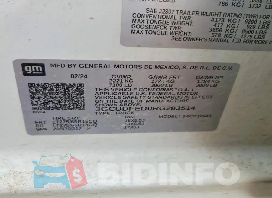 3GCUDFED0RG283514 Photo# 12