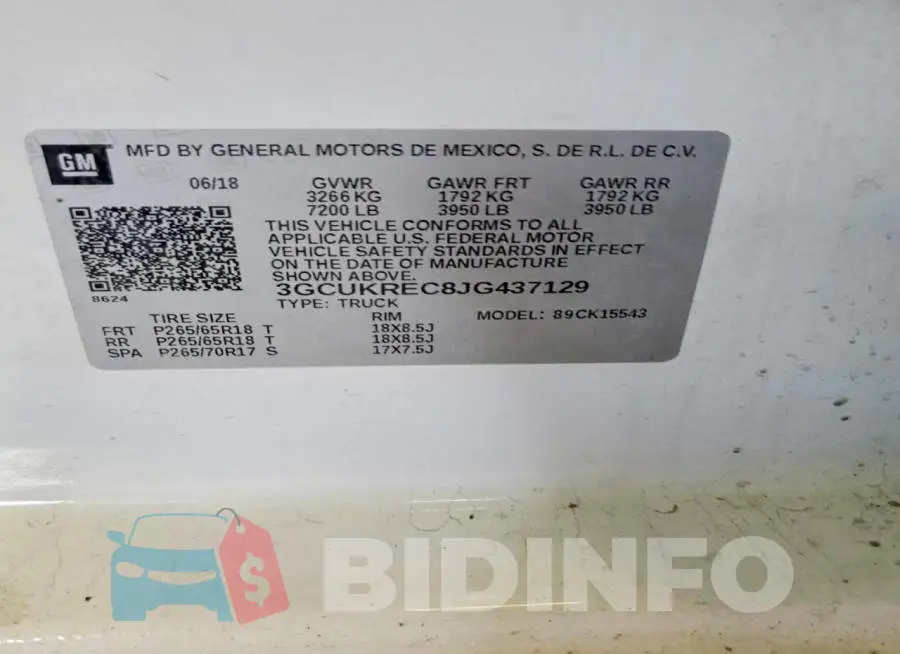 3GCUKREC8JG437129 Photo# 12