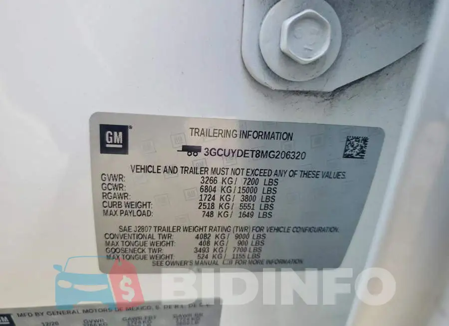 3GCUYDET8MG206320 Photo# 12