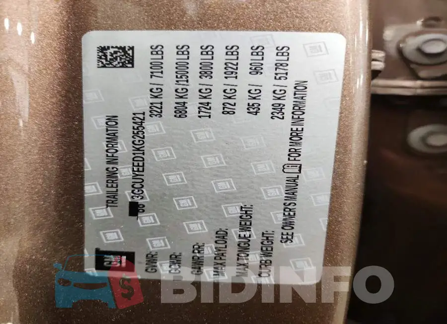 3GCUYEED1KG255421 Photo# 12