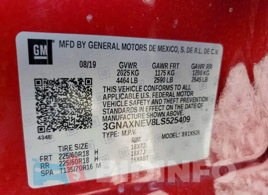 3GNAXNEV8LS525409 Photo# 13