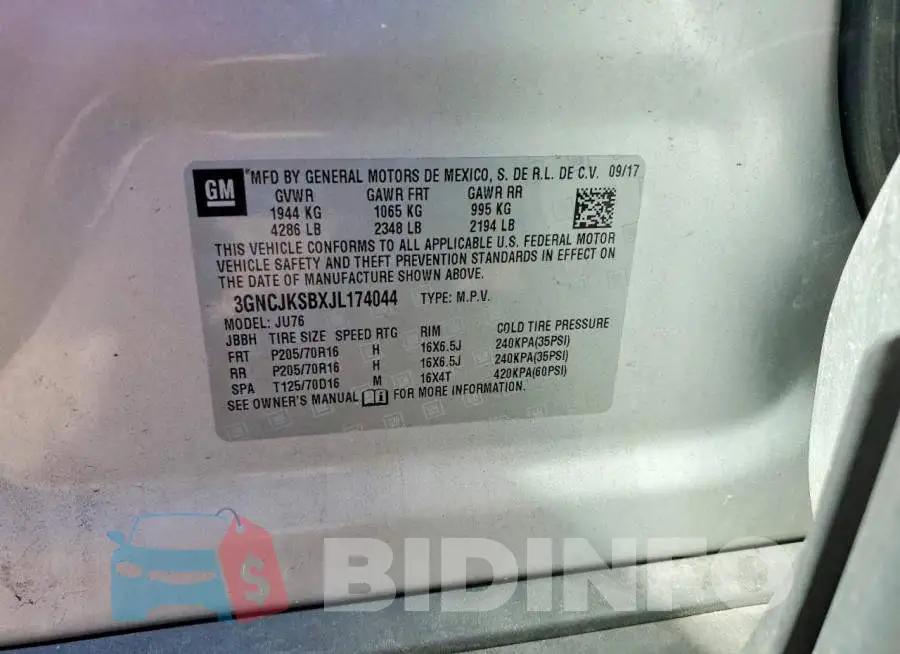 3GNCJKSBXJL174044 Photo# 12