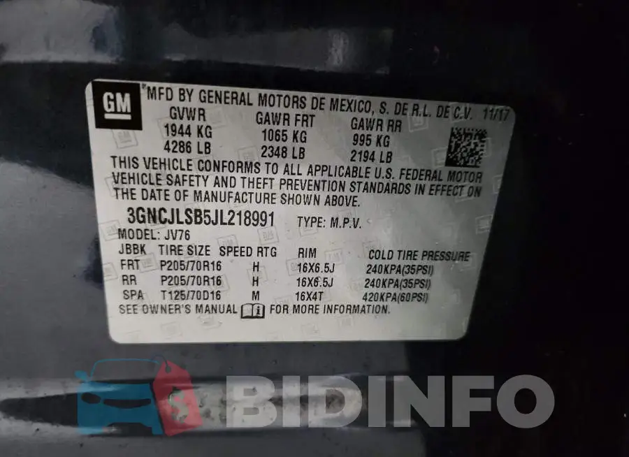 3GNCJLSB5JL218991 Photo# 14