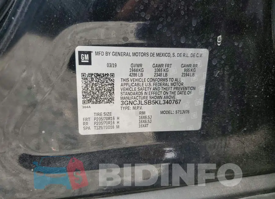 3GNCJLSB5KL340767 Photo# 12
