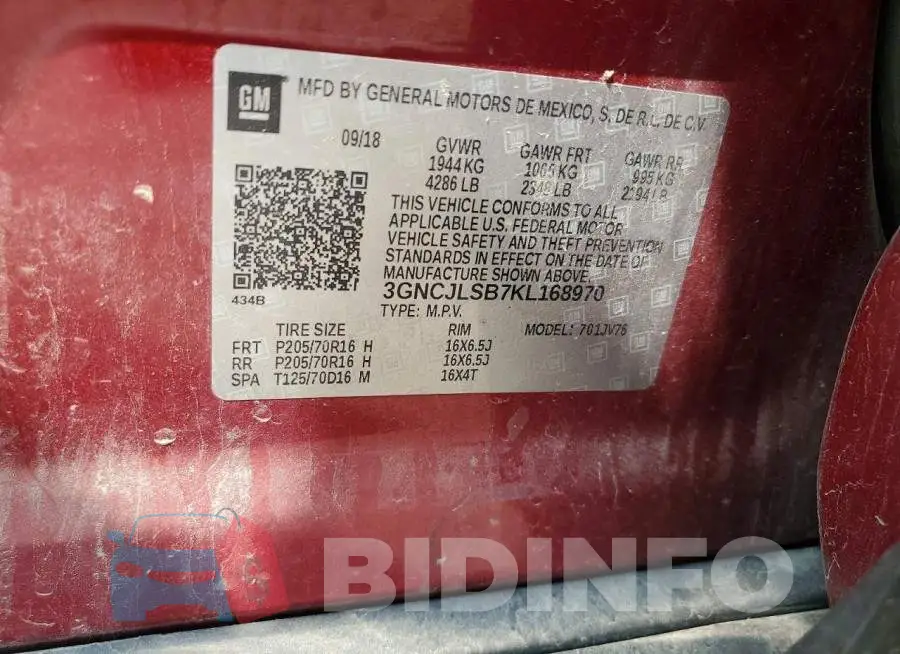 3GNCJLSB7KL168970 Photo# 13