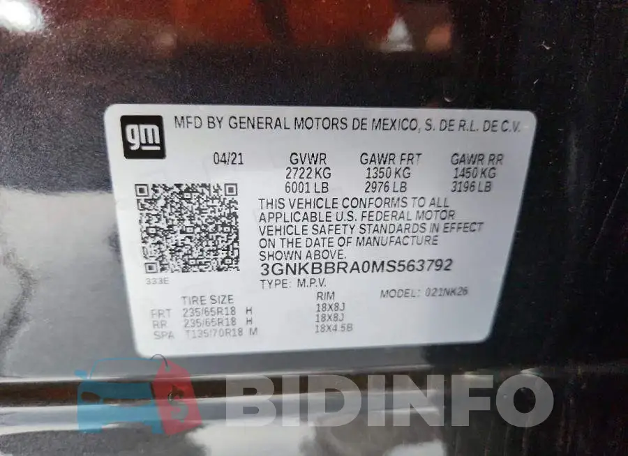3GNKBBRA0MS563792 Photo# 13