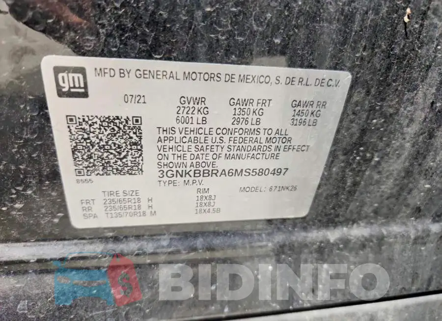 3GNKBBRA6MS580497 Photo# 13