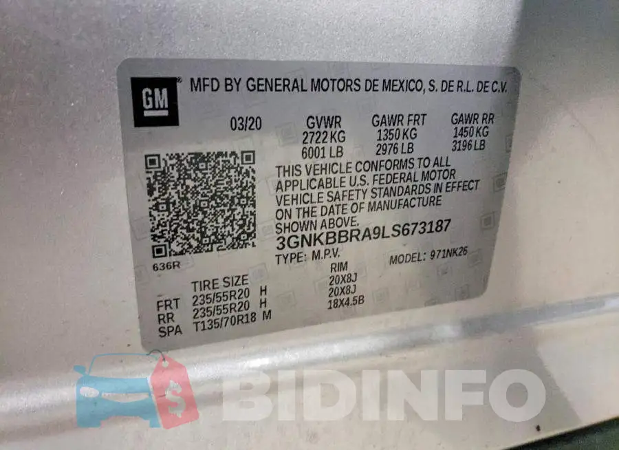 3GNKBBRA9LS673187 Photo# 12