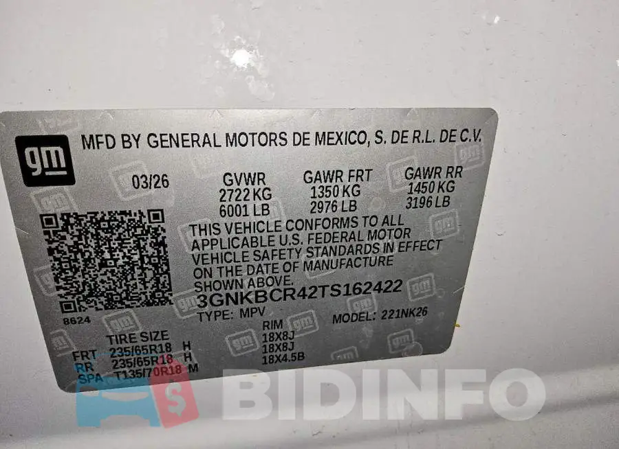 3GNKBCR42TS162422 Photo# 13