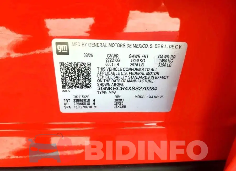 3GNKBCR4XSS270284 Photo# 13