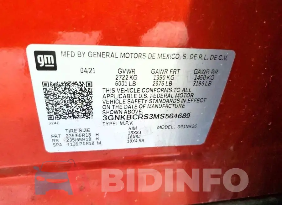 3GNKBCRS3MS564689 Photo# 13
