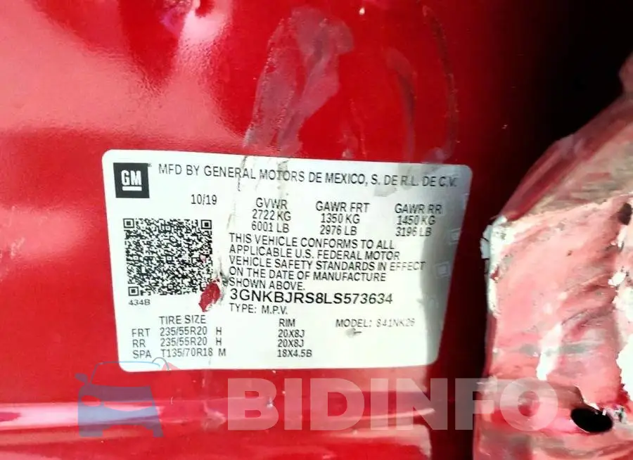 3GNKBJRS8LS573634 Photo# 13