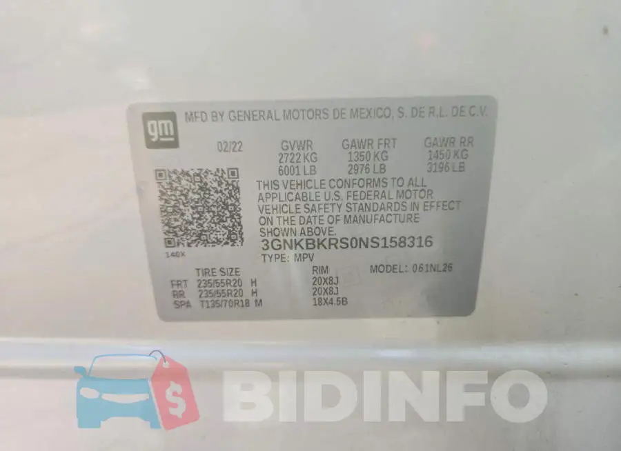 3GNKBKRS0NS158316 Photo# 13