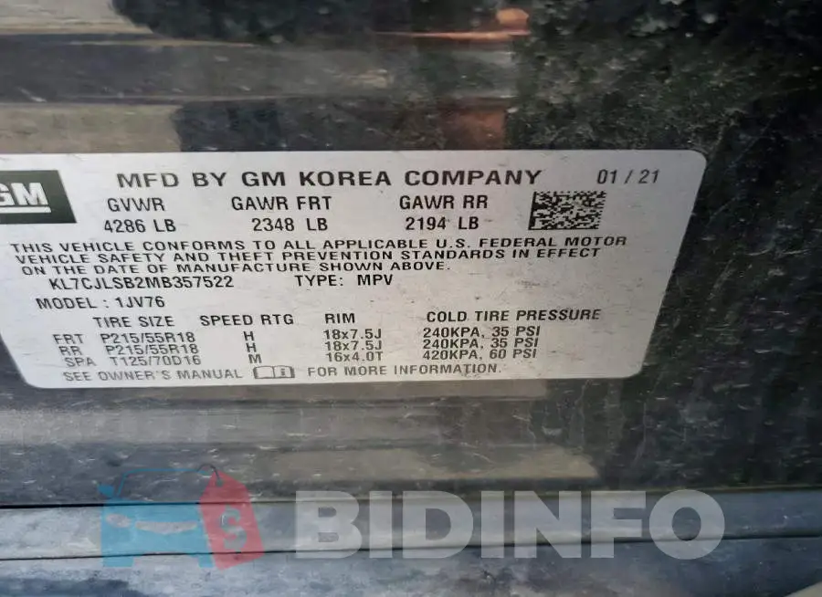 KL7CJLSB2MB357522 Photo# 13