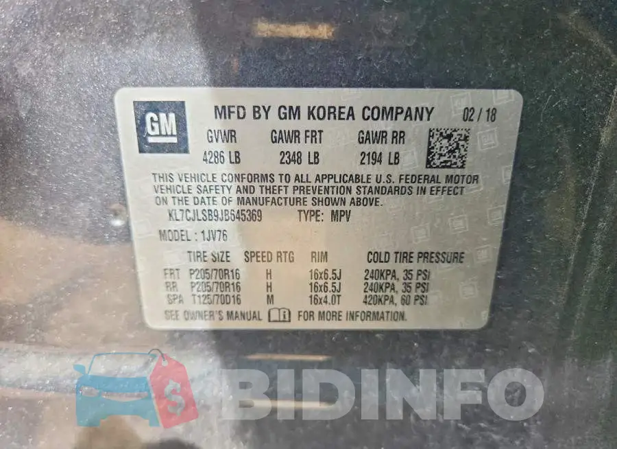 KL7CJLSB9JB645369 Photo# 12