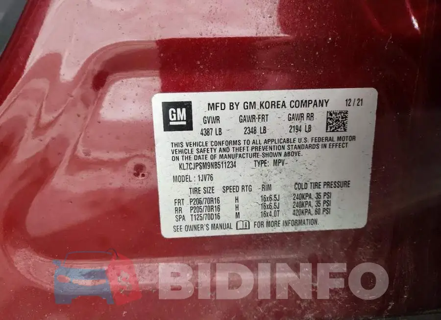 KL7CJPSM9NB511234 Photo# 13