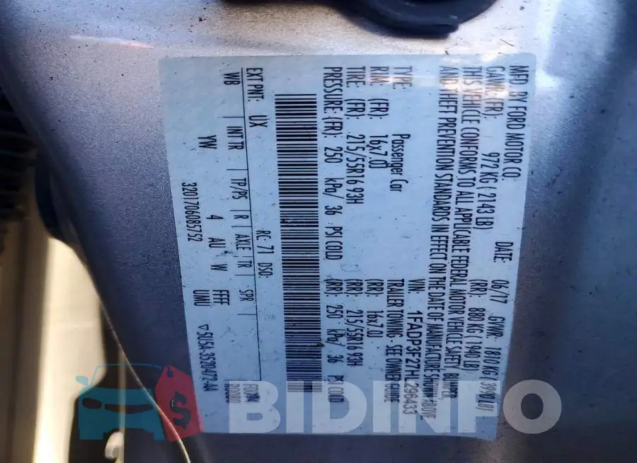 1FADP3F27HL296433 Photo# 12