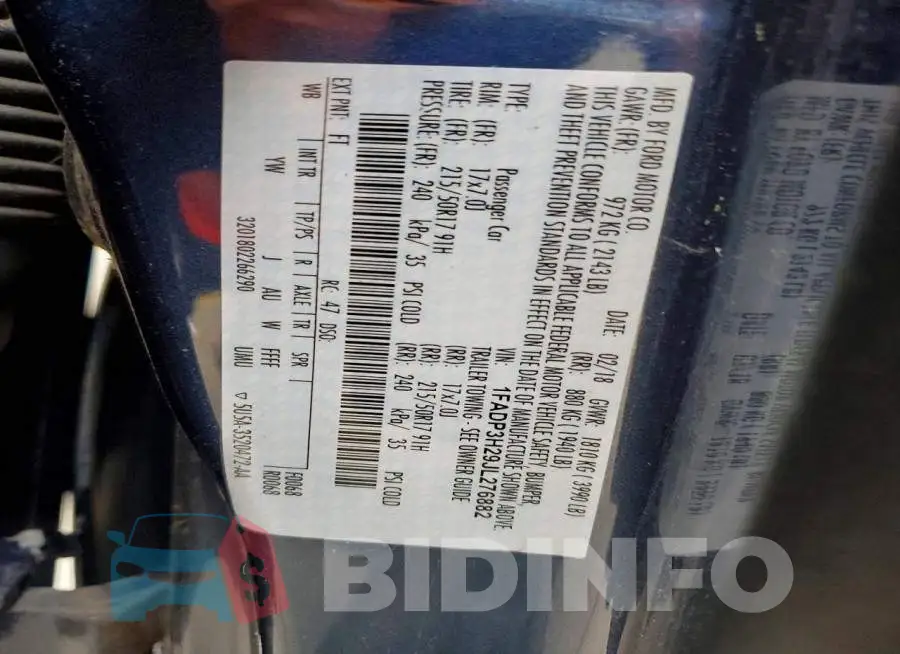 1FADP3H29JL276882 Photo# 12