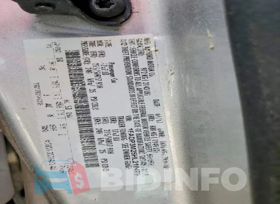 1FADP3M25HL219479 Photo# 12