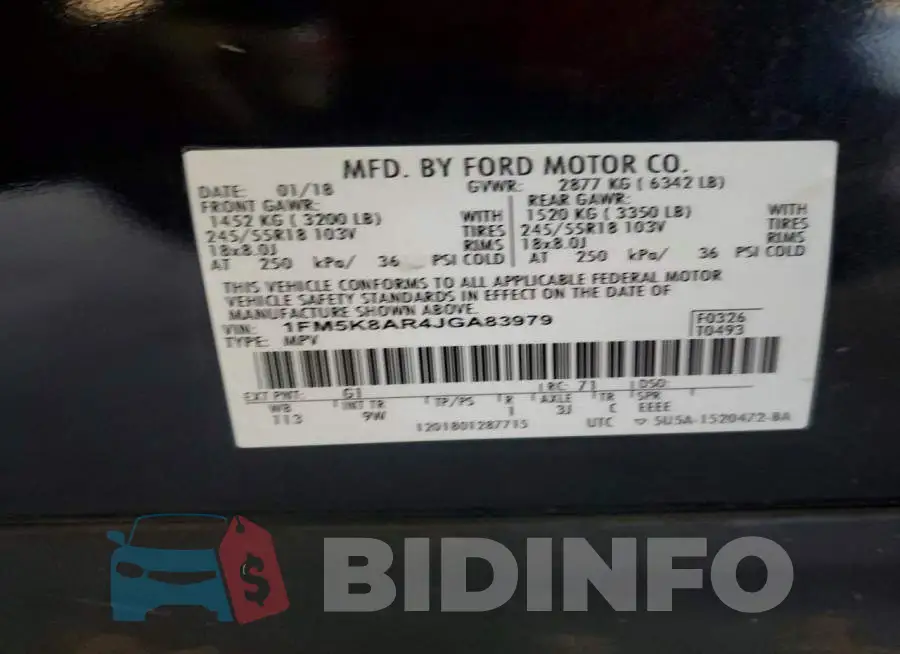 1FM5K8AR4JGA83979 Photo# 12