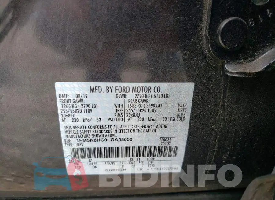 1FM5K8HC0LGA58050 Photo# 13