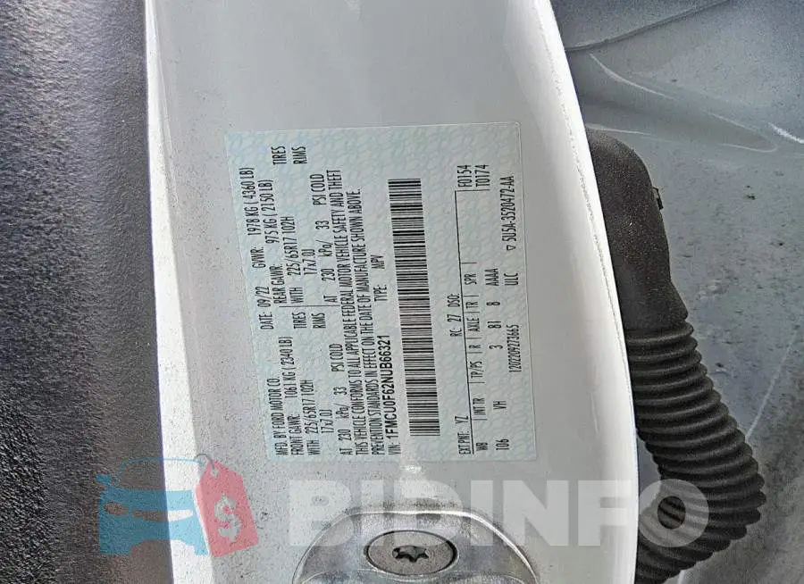 1FMCU0F62NUB66321 Photo# 12