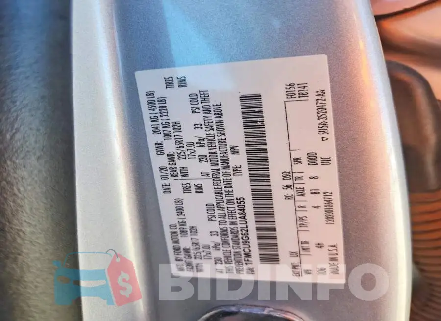 1FMCU9G62LUA84055 Photo# 12