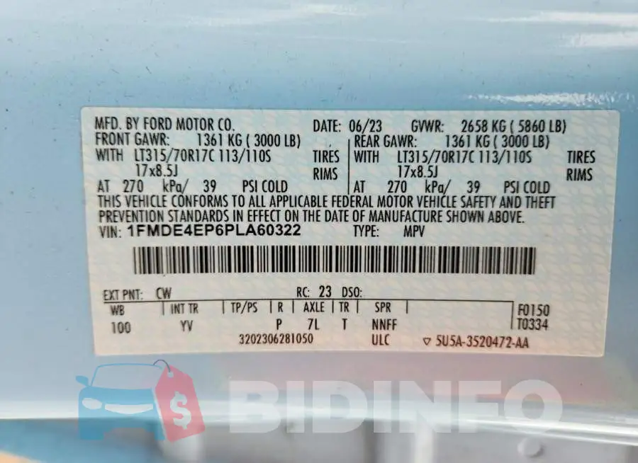 1FMDE4EP6PLA60322 Photo# 14