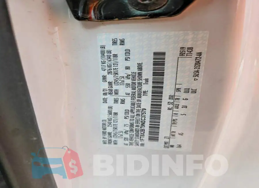 1FT8X2BT9NEC37579 Photo# 12