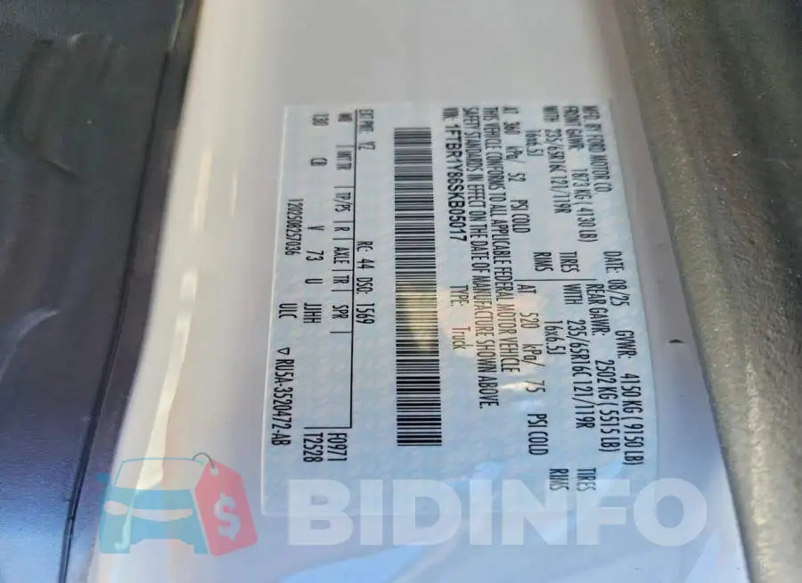1FTBR1Y86SKB05017 Photo# 14