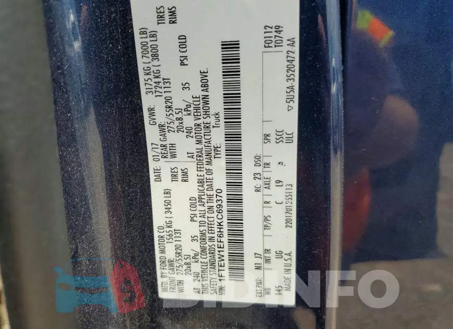 1FTEW1EF6HKC69370 Photo# 12