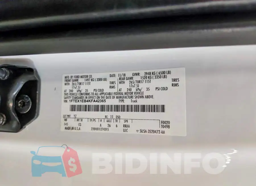 1FTEX1EB4KFA42365 Photo# 12