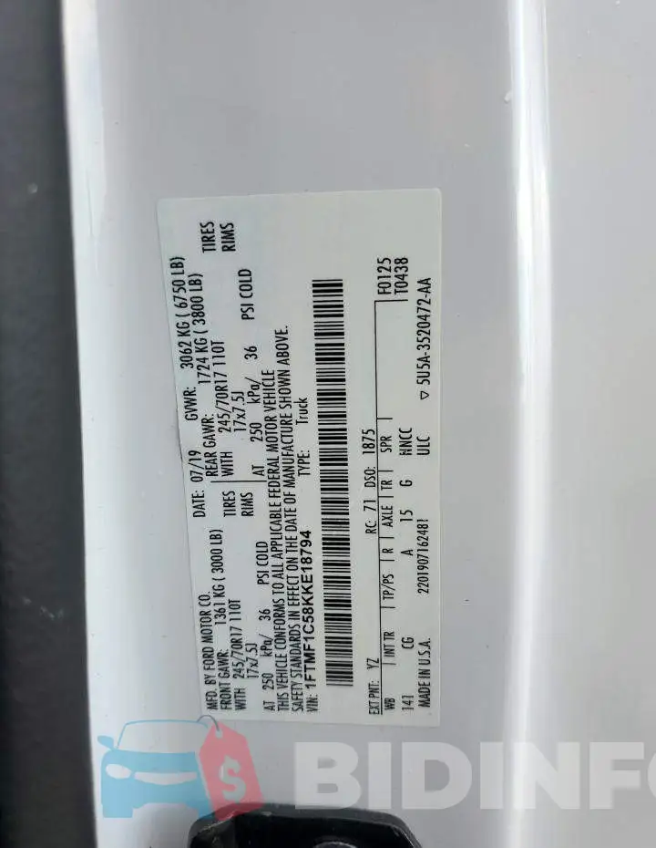 1FTMF1C58KKE18794 Photo# 13