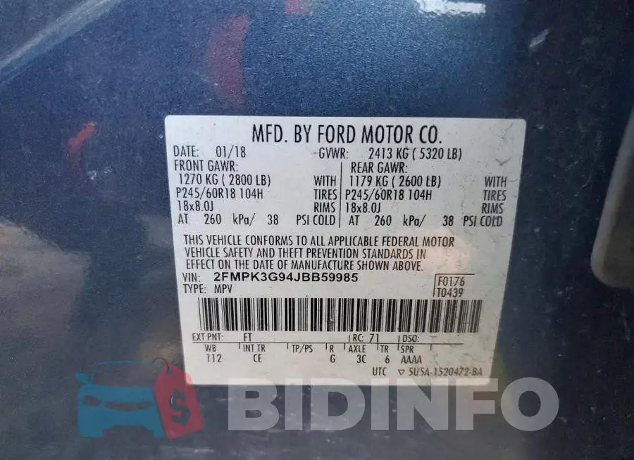 2FMPK3G94JBB59985 Photo# 13