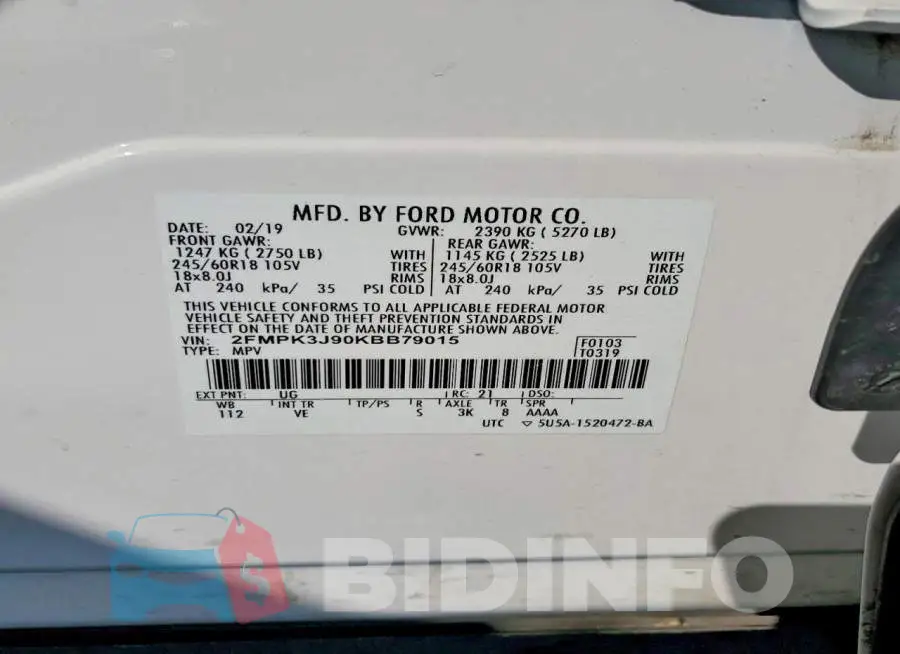 2FMPK3J90KBB79015 Photo# 13