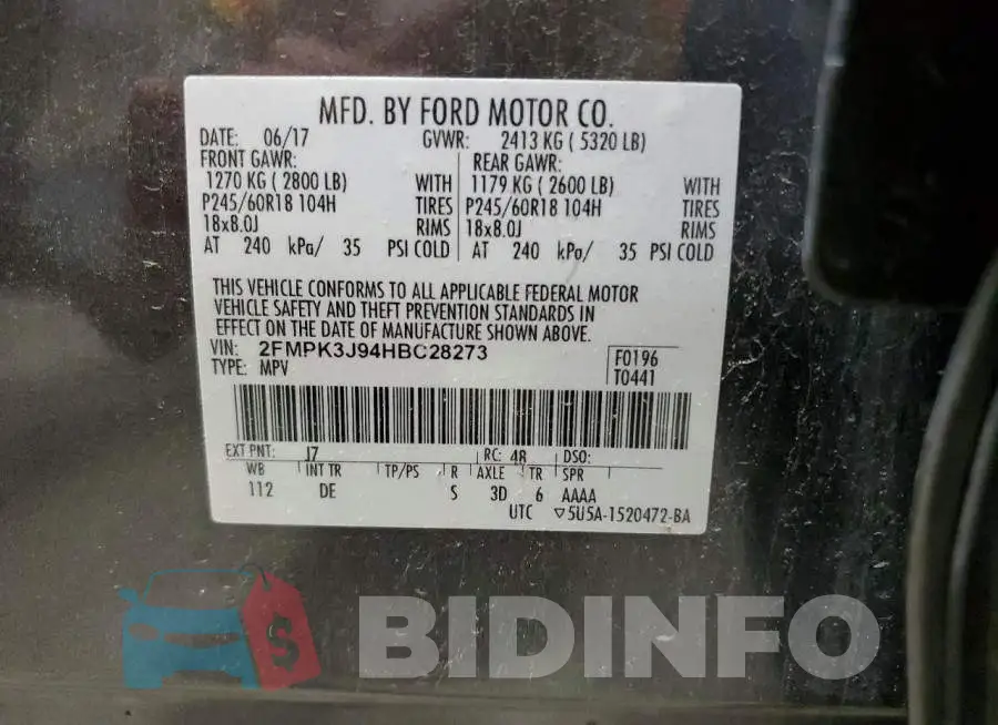 2FMPK3J94HBC28273 Photo# 14