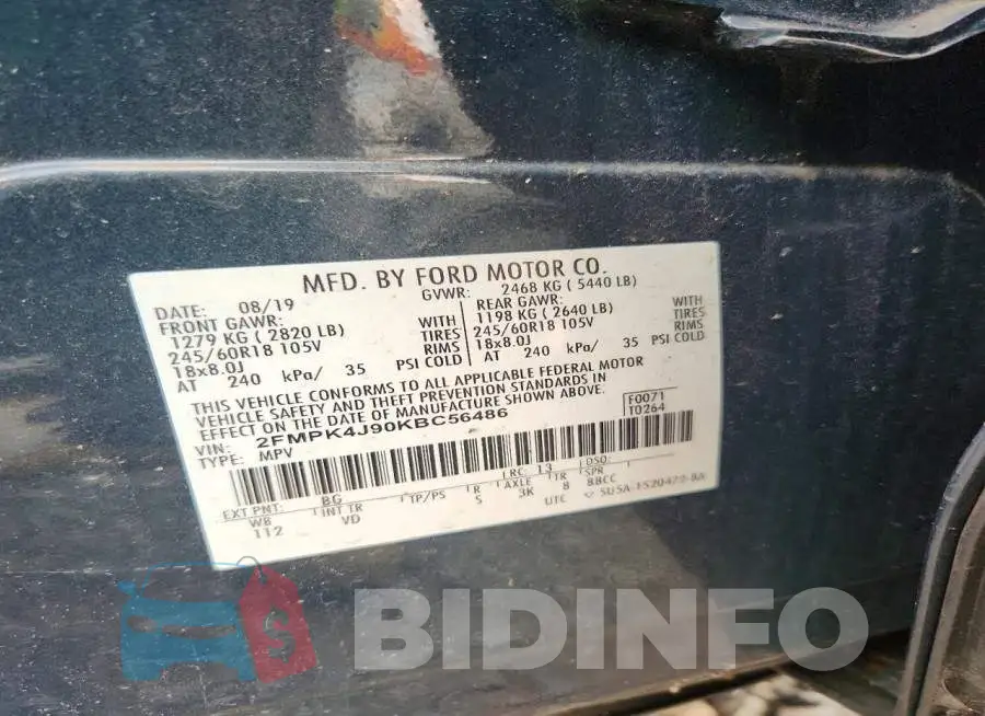 2FMPK4J90KBC56486 Photo# 13