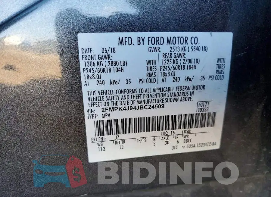 2FMPK4J94JBC24509 Photo# 13