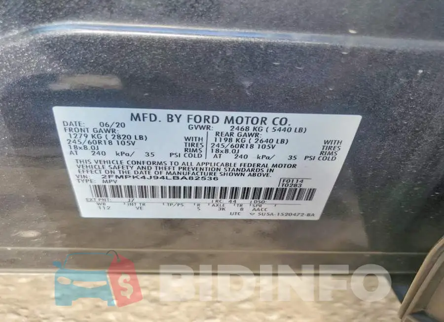 2FMPK4J94LBA82536 Photo# 13