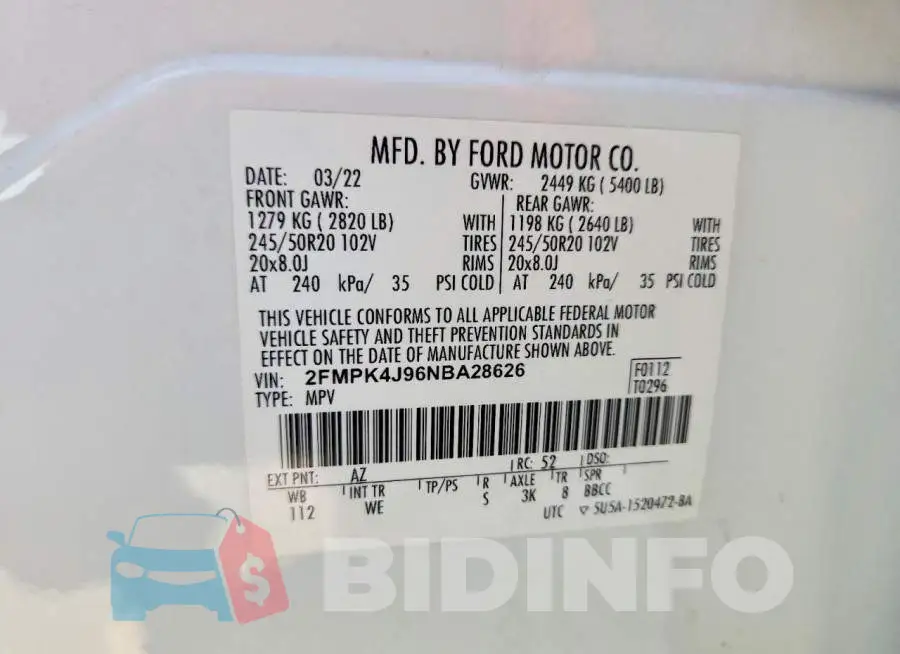 2FMPK4J96NBA28626 Photo# 13